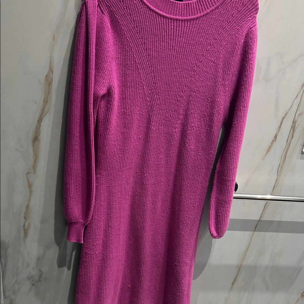 Donna Morgan Fuchsia Long Sleeve Dress